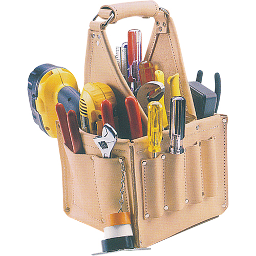 Porte-outils pour &eacute;lectricien et travaux d'entretien, Cuir, 17 pochettes, Beige M & M Nord Ouest Inc