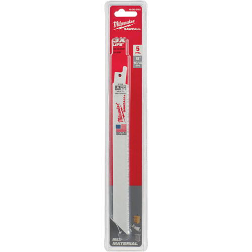 Sawzall&reg; Reciprocating Saw Blade, Bi-Metal, 10-14 TPI, 8" L x 5/8" W M & M Nord Ouest Inc