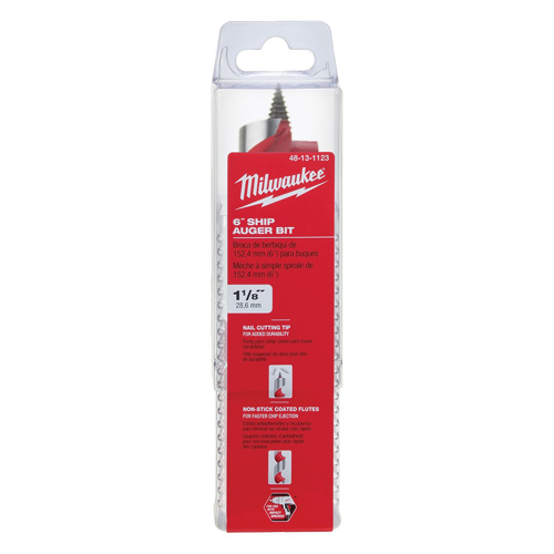 Longue m&egrave;che h&eacute;licoidale pour perceuse, Diam&egrave;tre de 1-1/8", Cannelure 3", Tige 7/16" hexagonal M & M Nord Ouest Inc
