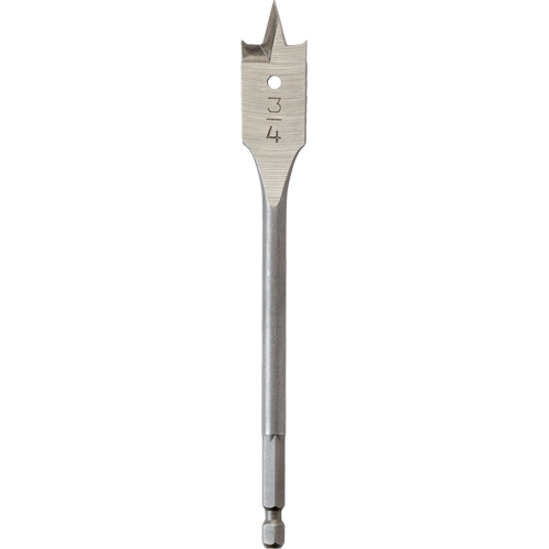 Flat Boring Bit, 3/4" Diameter, 1/4" Hex Shank, 6" Length M & M Nord Ouest Inc