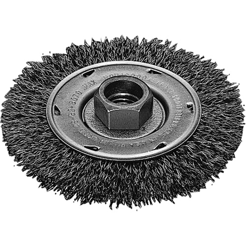 Disque m&eacute;tallique &agrave; fils torsad&eacute;s, Dia. 4", Fils 0,02", Arbre 5/8"-11, Acier inoxydable M & M Nord Ouest Inc