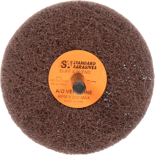 Standard Abrasives Buff & Blend Wheel, 3" Dia. x 1" W, 1/4" Arbor, Aluminum Oxide M & M Nord Ouest Inc