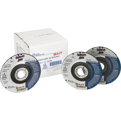Meule &agrave; tronçonner, 4-1/2" x 0,045", Arbre de 7/8", Type 27, Oxyde d'aluminium/C&eacute;ramique, 13500 Tr/min M & M Nord Ouest Inc