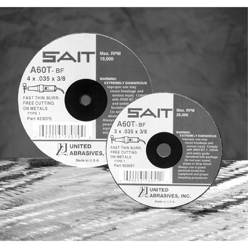 Cut-Off Wheel, 5" x 0.045", 7/8" Arbor, Type 27, Aluminum Oxide/Ceramic, 12200 RPM M & M Nord Ouest Inc