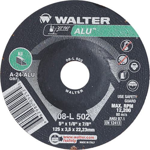 Meules &agrave; moyeu d&eacute;port&eacute; - Aluminium type 27, 5" x 1/8", Arbre de 7/8", Type 27 M & M Nord Ouest Inc