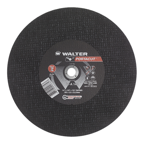 Portacut High Speed Cut-Off Wheel, 14" x 1/8", 7/8" Arbor, Type 1, Aluminum Oxide, 5400 RPM M & M Nord Ouest Inc