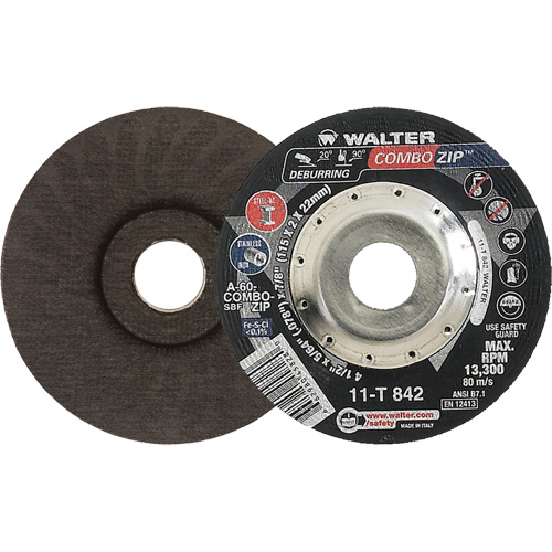 Right Angle Grinder Reinforced Cut-Off Wheels - Combo Zip, 4-1/2" x 5/64", 7/8" Arbor, Type 27 M & M Nord Ouest Inc