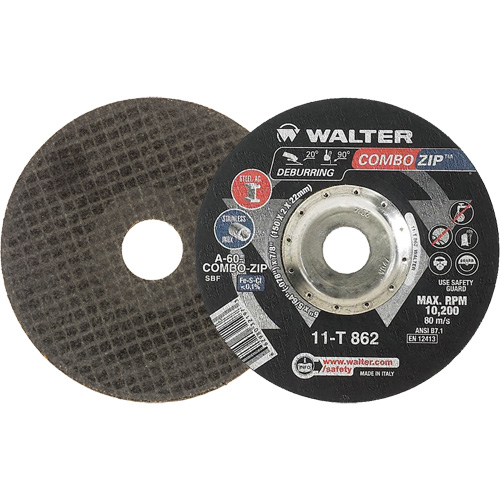 Right Angle Grinder Reinforced Cut-Off Wheels - Combo Zip, 6" x 5/64", 7/8" Arbor, Type 27 M & M Nord Ouest Inc