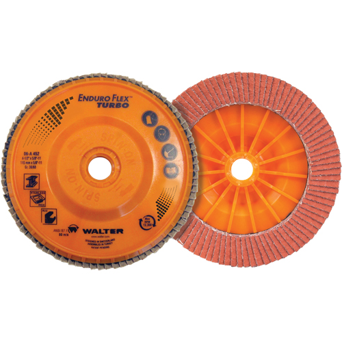 Enduro-Flex Turbo Flap Disc, 4-1/2" x 5/8"-11, Type 27S, 36/60 Grit, Ceramic M & M Nord Ouest Inc