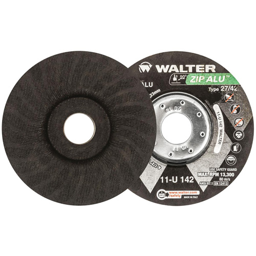 Zip Alu Cut-Off Wheel, 4-1/2" x 3/64", 7/8" Arbor, Type 27, Aluminum Oxide, 13300 RPM M & M Nord Ouest Inc