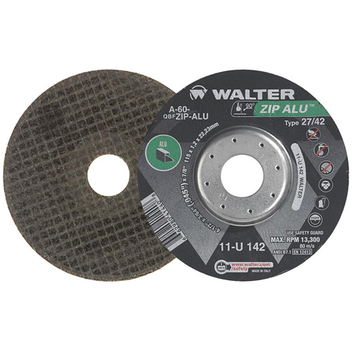 Zip Alu Cut-Off Wheel, 5" x 3/64", 7/8" Arbor, Type 27, Aluminum Oxide, 12200 RPM M & M Nord Ouest Inc