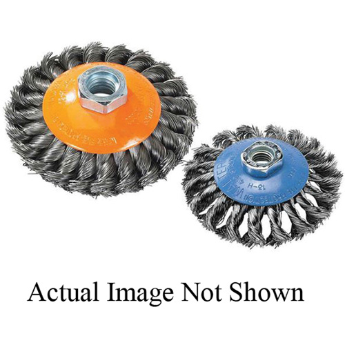 Knot-Twisted Wire Saucer Cup Brush, 6" Dia. x 5/8"-11 Arbor M & M Nord Ouest Inc