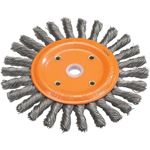 Knot-Twisted Wire Bench Wheel, 6" Dia., 0.0118" Fill, 5/8" Arbor, Steel M & M Nord Ouest Inc