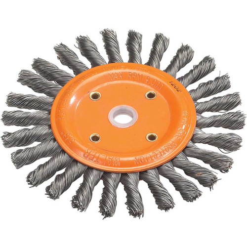 Knot-Twisted Wire Bench Wheel, 8" Dia., 0.0118" Fill, 5/8" Arbor, Steel M & M Nord Ouest Inc