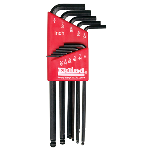 Balldrive Hex Key, Hex End, 1/8" x 3.8" L, L Shape M & M Nord Ouest Inc