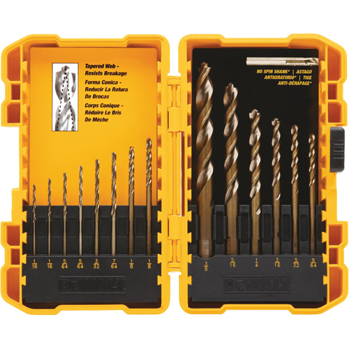 Pilot Point&reg; Drill Bit Set, 14 Pieces, High Speed Steel M & M Nord Ouest Inc