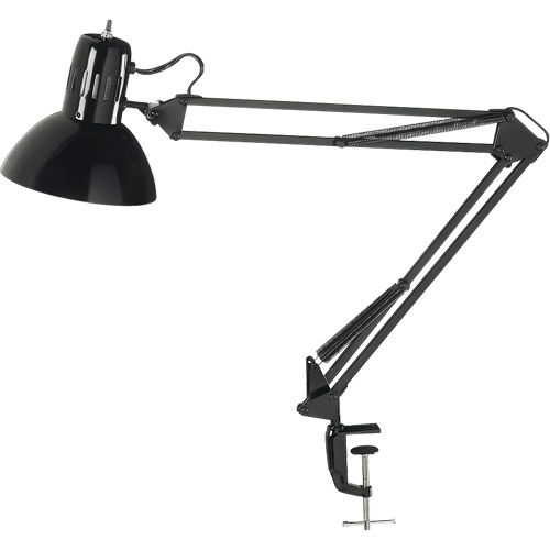 Lampes de bureau &agrave; pince - Bras flexible, 100 W, Incandescente, Pinces serre-joints, Noir M & M Nord Ouest Inc