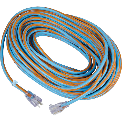 Cordon rallonge verrouillable toute saison en caoutchouc TPE Arctic Blue, Toutes saisons, SJEOW, AWG 12/3, 15 A, 100' M & M Nord Ouest Inc
