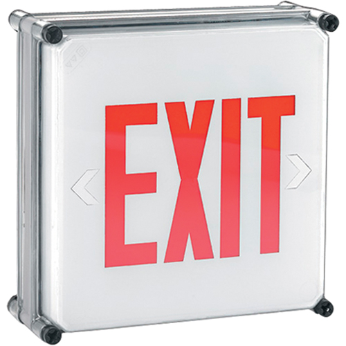 Aqua NEMA 4x Exit Signs, LED, Hardwired, 11-3/4" L x 11-3/4" W, English M & M Nord Ouest Inc