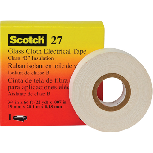 Scotch&reg; 27 Glass Cloth Electrical Tape, 19 mm (3/4") W x 20 m (66') L M & M Nord Ouest Inc