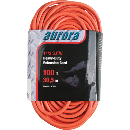 Vinyl Extension Cord, Outdoor, SJTW, 14/3 AWG, 13 A, 100' M & M Nord Ouest Inc