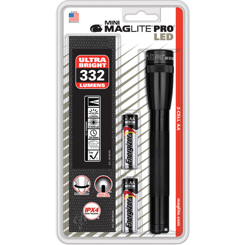 Lampes de poche Mini Pro, DEL, 332 lumens, Piles AA M & M Nord Ouest Inc