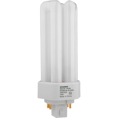Dulux&reg; D/E/IN Amalgam Triple-Tube Compact Fluorescent Lamp, T (T4), 26 W, 4100 K, G24Q-3 Base, 16000 hrs. M & M Nord Ouest Inc