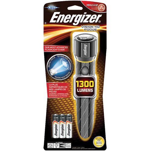 Vision HD Flashlight, LED, 1300 Lumens, AA Batteries M & M Nord Ouest Inc