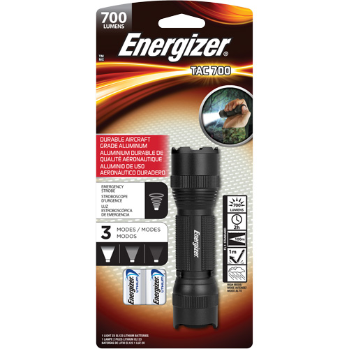 Lampe de poche TAC 700, DEL, 700 lumens, Piles CR123 M & M Nord Ouest Inc