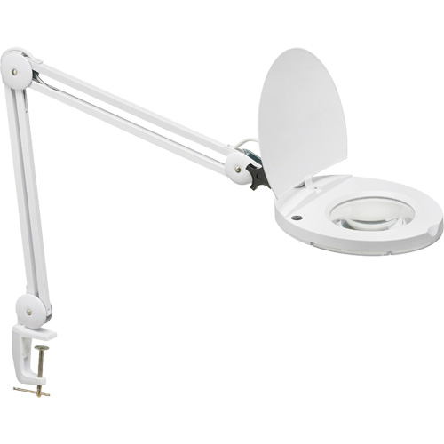 LED Magnifier with A-Bracket, 3 Diopter, LED Light, 47" Arm, C-Clamp, White M & M Nord Ouest Inc