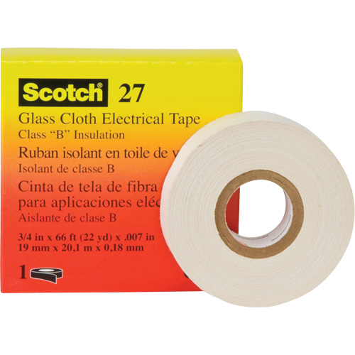 Scotch&reg; 27 Glass Cloth Electrical Tape, 12 mm (1/2") W x 20 m (66') L M & M Nord Ouest Inc