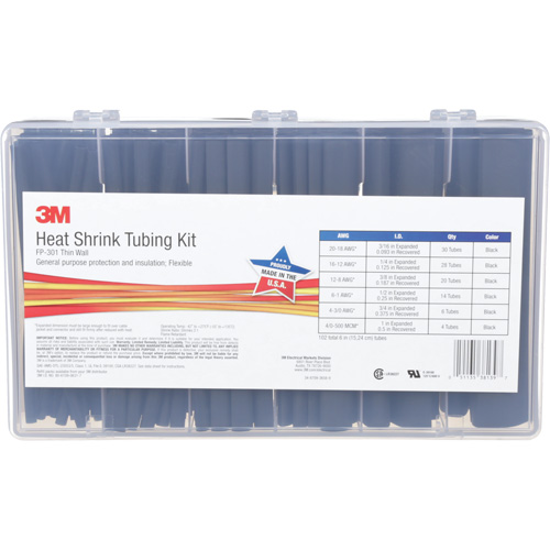 Heat Shrink Tubing, Thin Wall, 6", 1" (2.54cm) - 0.1875" (0.48cm) M & M Nord Ouest Inc