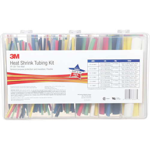 Heat Shrink Tubing, Thin Wall, 6", 0.5" (1.27cm) - 0.0938" (0.24cm) M & M Nord Ouest Inc