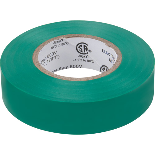 Electrical Tape, 19 mm (3/4") x 18 M (60'), Green, 7 mils M & M Nord Ouest Inc