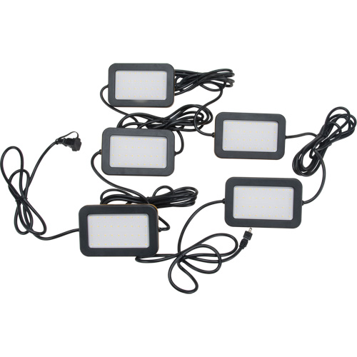 LED String Work Lights, 5 Lights, 50' L, Plastic Housing M & M Nord Ouest Inc