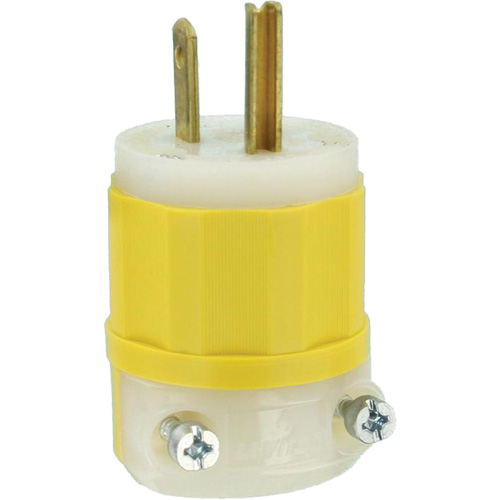 Industrial Grade Straight-Blade Plug, Impact Modified Nylon, 15 A, 125 V M & M Nord Ouest Inc