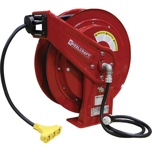 70000 Power Cord Reel, 100', SEOOW, 12 Gauge, 15 A M & M Nord Ouest Inc
