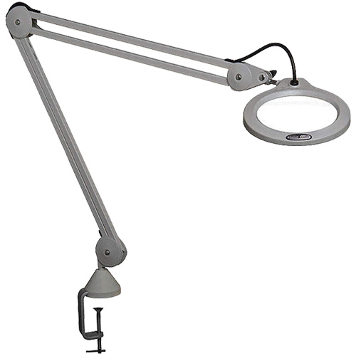 Lampe grossissante, Dioptrie 5, Ampoule DEL, Bras de 45", Pinces serre-joints, Gris M & M Nord Ouest Inc