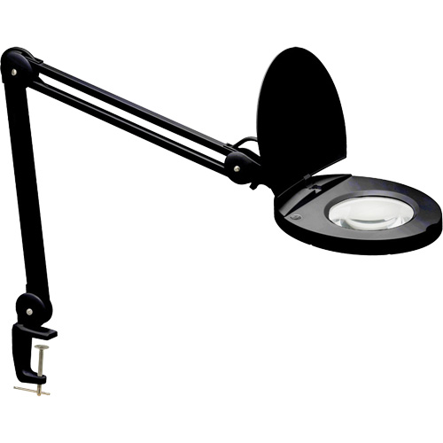 Lampe loupe ajustable, Dioptrie 5, Ampoule DEL, Bras de 47", Pinces serre-joints, Noir M & M Nord Ouest Inc