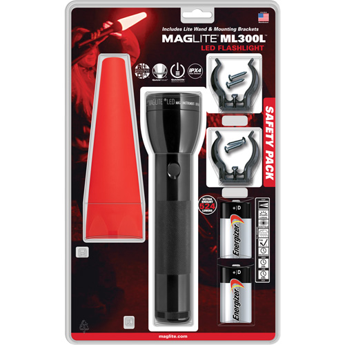 Ensemble de lampes de poche de s&eacute;curit&eacute;, DEL, 487 lumens, Piles D M & M Nord Ouest Inc