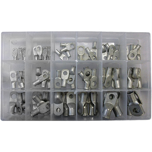 Trousse de cosses &agrave; anneau tubulaires plaqu&eacute;es d'&eacute;tain 72 morceaux M & M Nord Ouest Inc