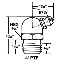 Fitting, 1/4" Thread M & M Nord Ouest Inc
