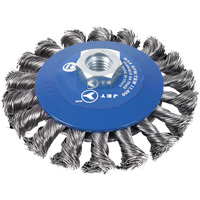 Brosse conique &agrave; m&egrave;ches torsad&eacute;es, Dia. 5", Fils 0,02", Arbre 5/8"-11NC M & M Nord Ouest Inc