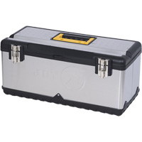 Stainless Steel Hand Tool Box, 11" D x 22-1/2" W x 10-3/4" H, Black/Grey AUW127 | M & M Nord Ouest Inc