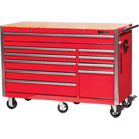 PRC5610 Pro Series Roller Cabinet, 10 Drawers, 55-9/10" W x 24-1/10" D x 39-7/10" H, Red M & M Nord Ouest Inc