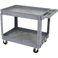 JPTC-3624 Heavy-Duty Polypropylene Shop Cart, 2 Tiers, 46" W x 25-1/2" D x 33-1/4" H, 500 lbs. Cap. M & M Nord Ouest Inc