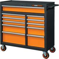 Armoire roulante pour outils série GSX, 11 tiroirs, 41" la x 18-1/5" p x 41-1/2" h, Noir/Orange AUW198 | M & M Nord Ouest Inc