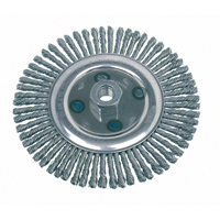 Brosses rotatives &agrave; fils nou&eacute;s - Brosse rotative &agrave; fils nou&eacute;s, pour passe de fond, Dia. 6-1/2", Fils 0,02", Arbre 5/8"-11, Acier M & M Nord Ouest Inc
