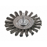Brosses rotatives &agrave; fils nou&eacute;s - Brosse rotative &agrave; fils nou&eacute;s a/queue 1/4", fils nou&eacute;s standards, Dia. 3", Fils 0,014", Acier M & M Nord Ouest Inc
