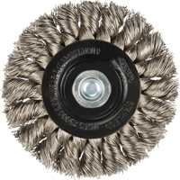 Brosses rotatives &agrave; fils nou&eacute;s - Brosse rotative &agrave; fils nou&eacute;s a/queue 1/4", Fils nou&eacute;s standards, Dia. 3", Fils 0,014", Acier inoxydable M & M Nord Ouest Inc